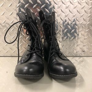 Women’s Black Lace-up Combat Boots